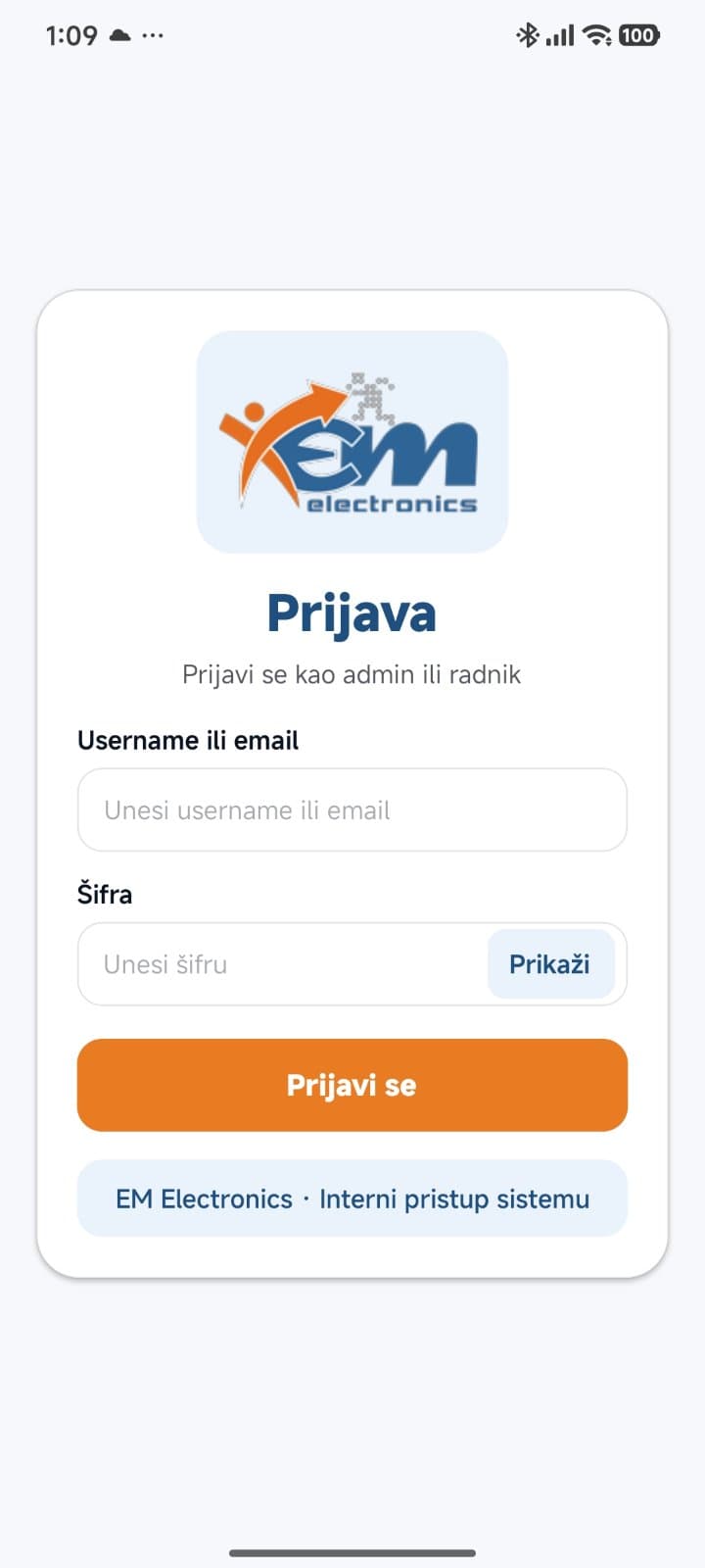 EM Electronics interna web i mobilna platforma pregled 3