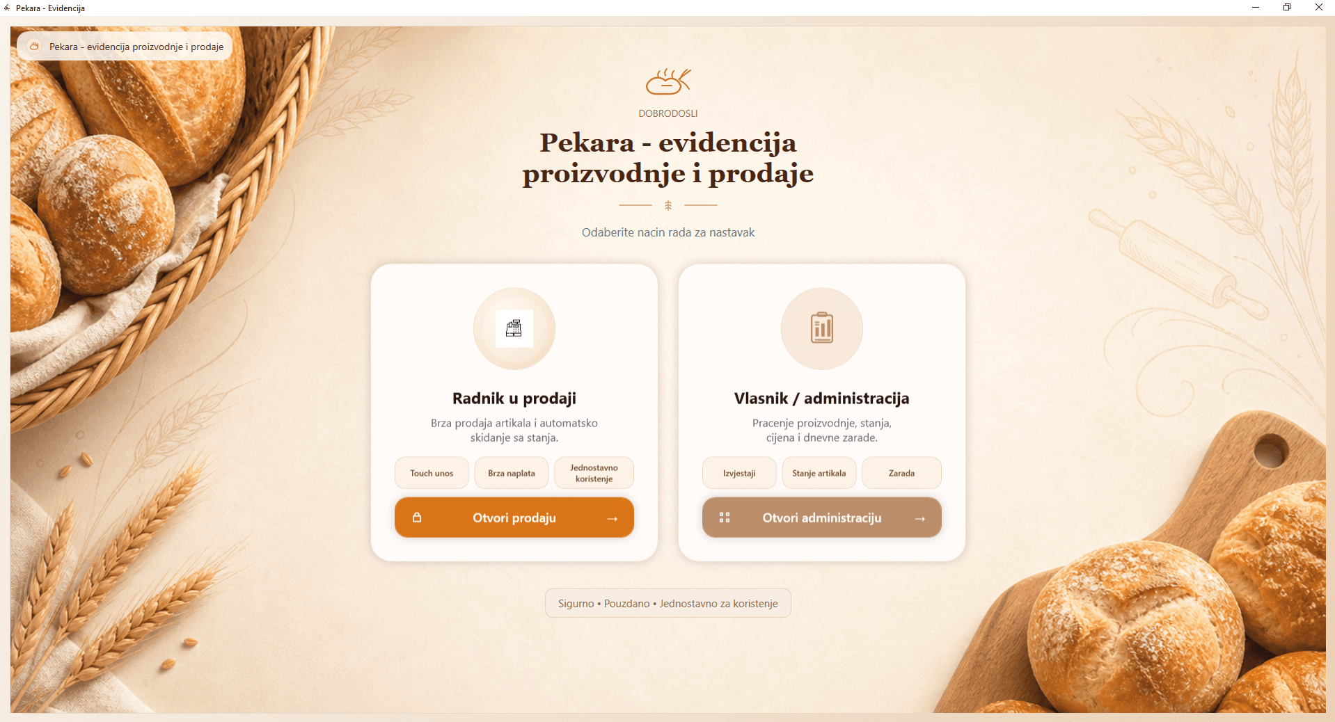 Pekara evidencija proizvodnje i prodaje